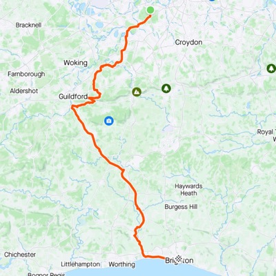 Celsius Brighton gravel cycling route map